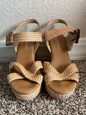 CL by Laundry Braided Platform Sandals - Tan